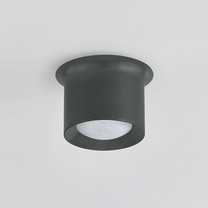 Close-up of the Noxon Flush Mount 7" in dark bronze showing the shade profile and mounting canopy.