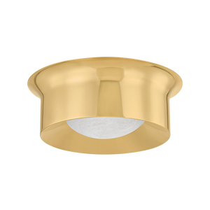 Noxon Flush Mount 13.75" in aged brass — a Hudson Valley flush mount for hallways, bedrooms, and entryways at Laurie Yapp Home.