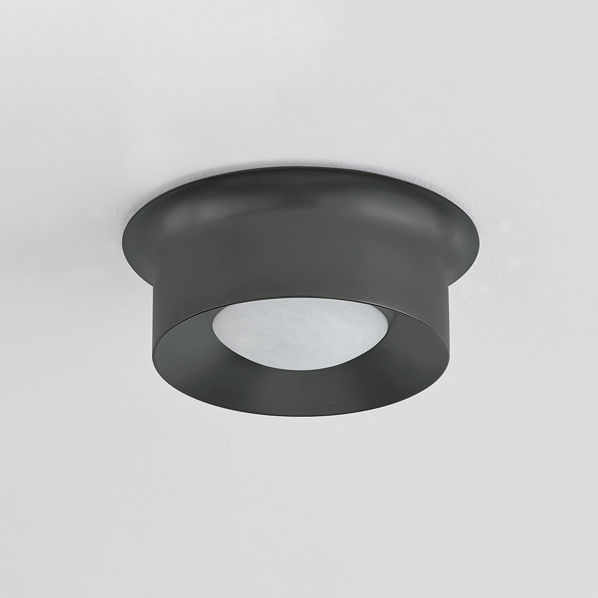Close-up of the Noxon Flush Mount 13.75" in dark bronze showing the shade profile and mounting canopy.