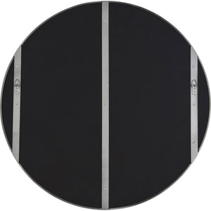 Lester mirror by Renwil, back view featuring a black surface with metal support strips.