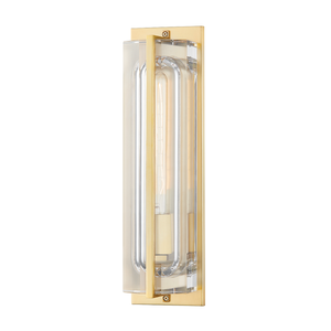 Hawkins Wall Sconce in aged brass — a Hudson Valley wall sconce for bathrooms, hallways, and living rooms at Laurie Yapp Home.