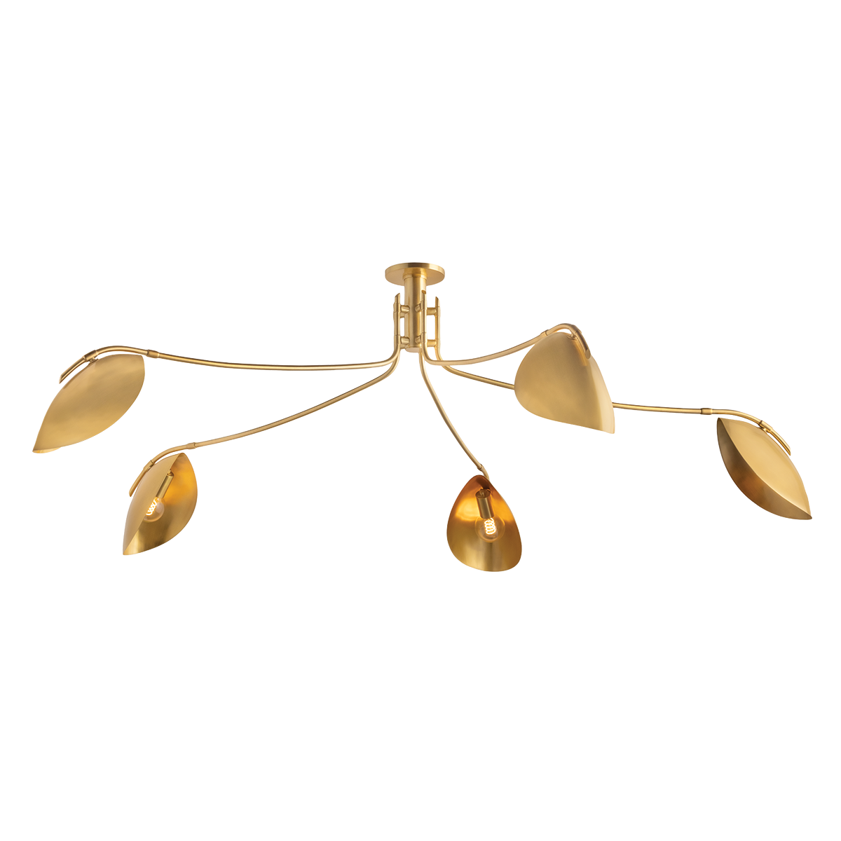 Avondale Semi Flush 72" in aged brass — a Hudson Valley close-to-ceiling for hallways, bedrooms, and entryways at Laurie Yapp Home.