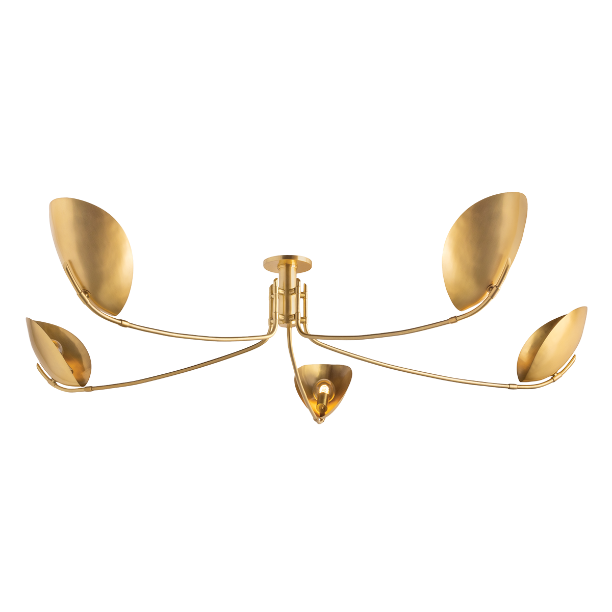 Avondale Semi Flush 72" in aged brass — a Hudson Valley close-to-ceiling for hallways, bedrooms, and entryways at Laurie Yapp Home.