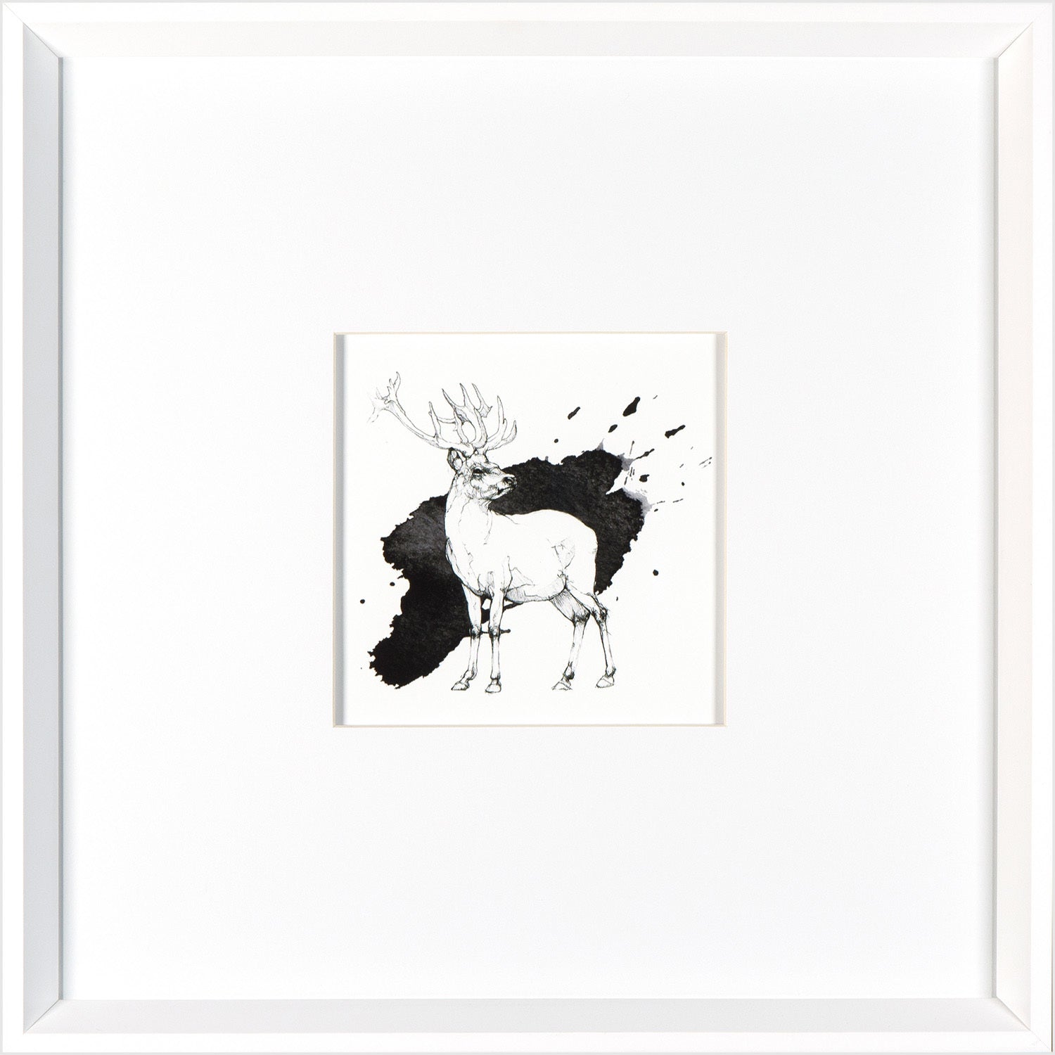 Stag Doodle — nature and landscape fine art print in neutral tones at Laurie Yapp Home