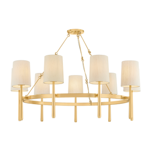 Bridgeton Chandelier 46" in aged brass — a Hudson Valley chandelier for dining rooms, entries, and living rooms at Laurie Yapp Home.