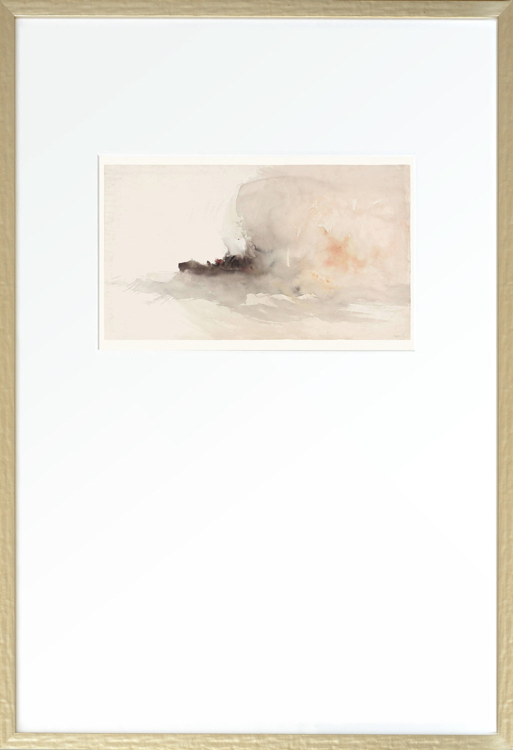 Turner Scapes – Neutral I wall art featuring soft watercolor tones and abstract forms in a light frame.