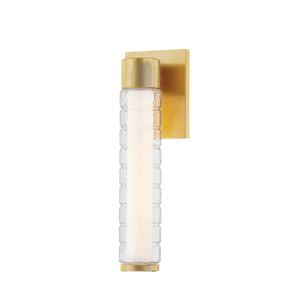 Castor Bath Sconce 4.25" x 13.5" in aged brass — a Hudson Valley bath and vanity for bathrooms and powder rooms at Laurie Yapp Home.