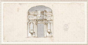 Collection 01 – Portico Design wall art featuring a detailed architectural sketch in muted tones.