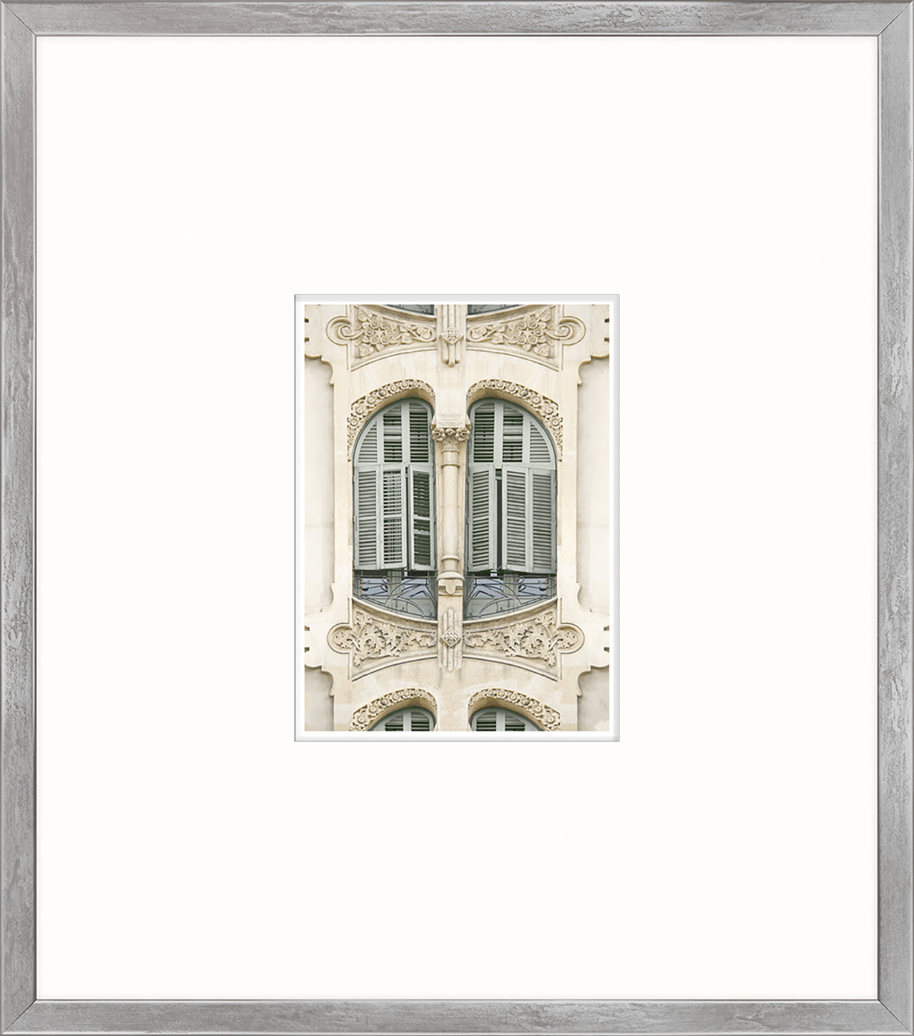 Pastel Revival Series VIII wall art featuring a detailed architectural window with shutters