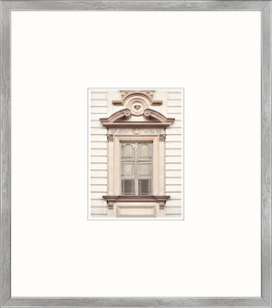 Pastel Revival Series XIII wall art featuring a decorative window with a light frame and intricate detailing.