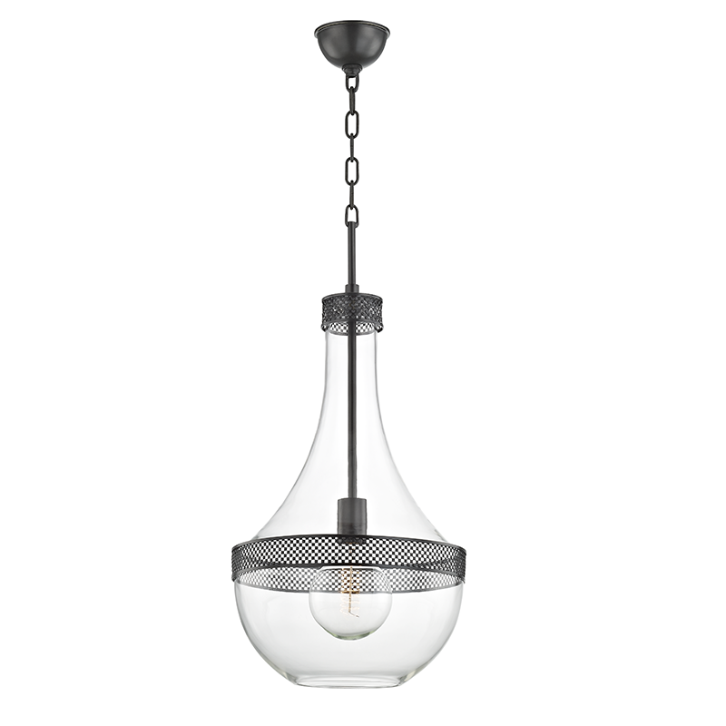 Hagen Pendant 14" in aged brass — a Hudson Valley pendant for kitchens, entries, and dining rooms at Laurie Yapp Home.