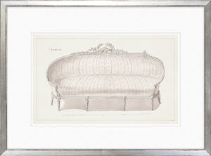 De Lalonde Design XII wall art featuring a vintage sofa illustration with floral patterns.
