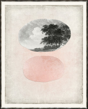 Mod – Landscape II wall art featuring a black and white landscape with soft pink accents
