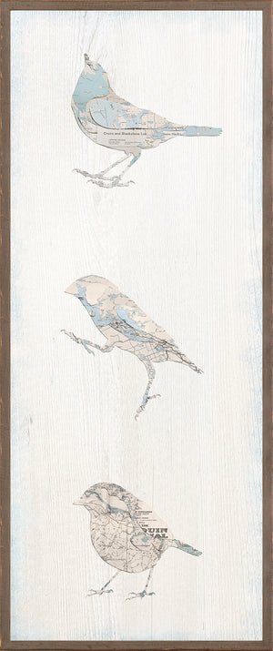 Vintage Map Bird Panel II