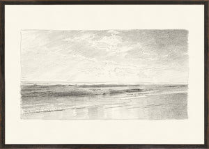 Collection 07 – Richards – Folio, Seascape I wall art featuring a serene ocean view in pencil sketch style.