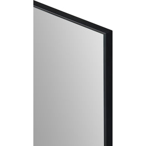 Reynolds mirror edge view, displaying a matte black frame and clear reflective surface.