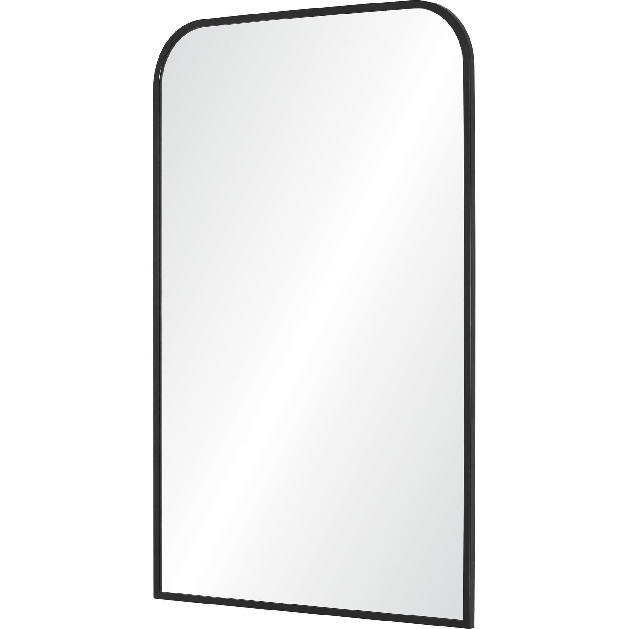 Jackline mirror with a rounded top and black frame, displaying a clear reflective surface.