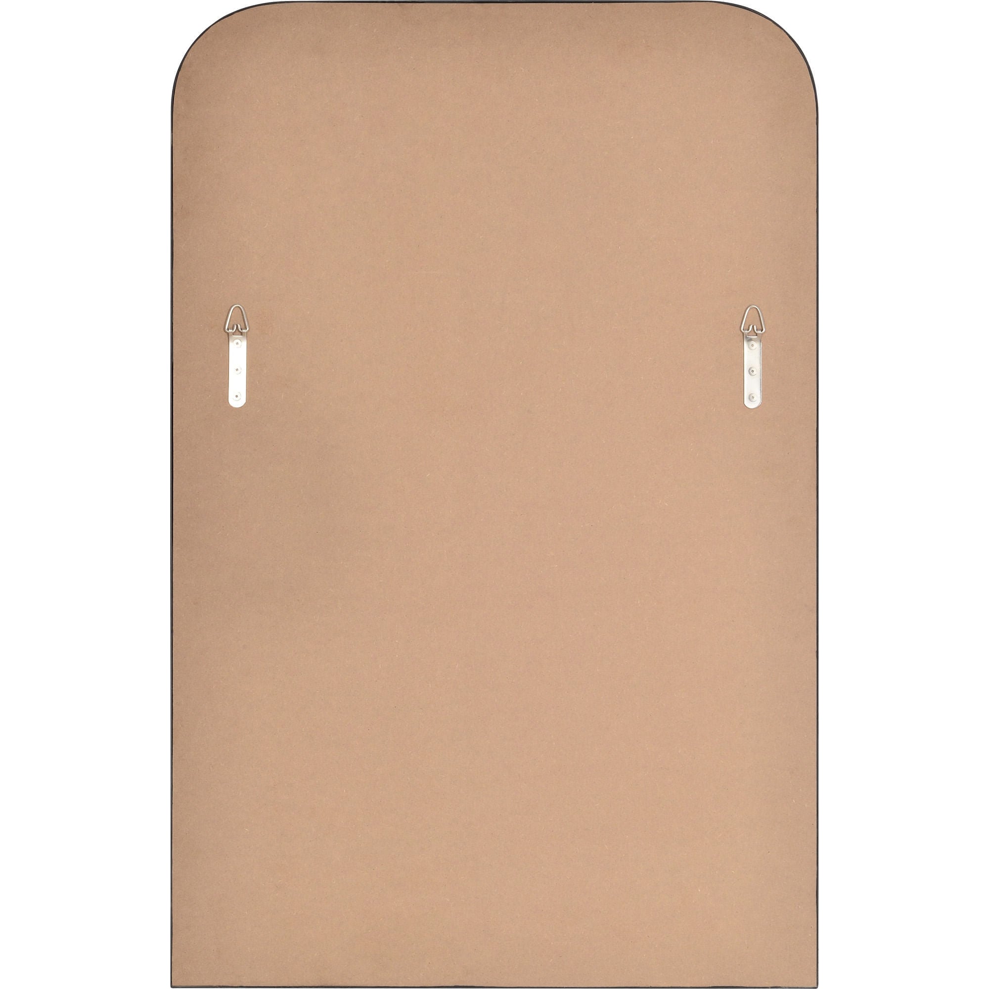 Back view of Jackline mirror showing a brown backing with mounting hardware.