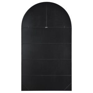 Back view of Farida mirror by Renwil, matte black backing with hanging hardware.