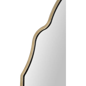 Close-up of Natasha mirror showcasing the decorative edge and silver leaf frame.