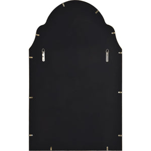 Back view of Natasha mirror featuring mounting hardware and a black backing.
