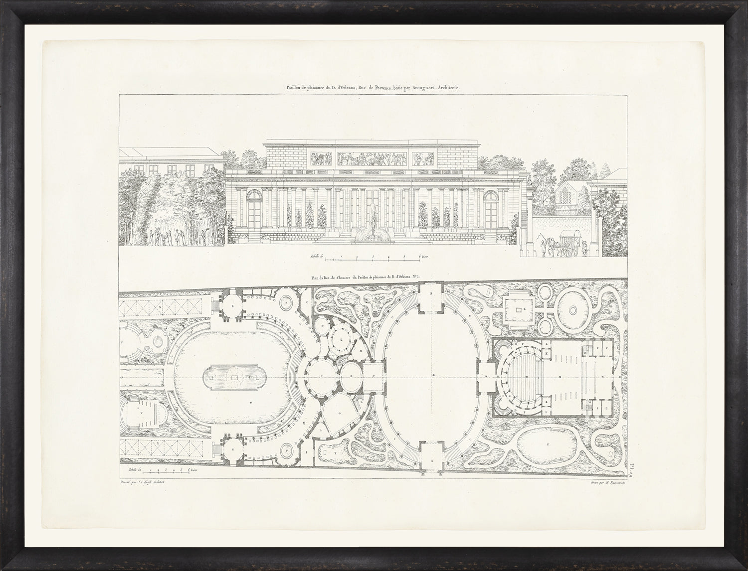 Parisienne Plan II Circa 1745-1810 wall art featuring architectural drawings in black and white.