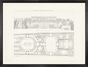 Parisienne Plan II Circa 1745-1810 wall art featuring architectural drawings in black and white.