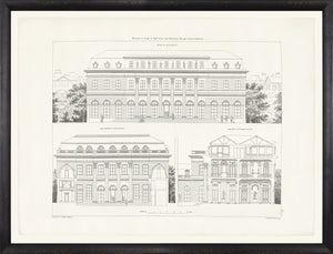 Parisienne Plan III Circa 1745-1810 wall art featuring architectural illustrations in black and white.
