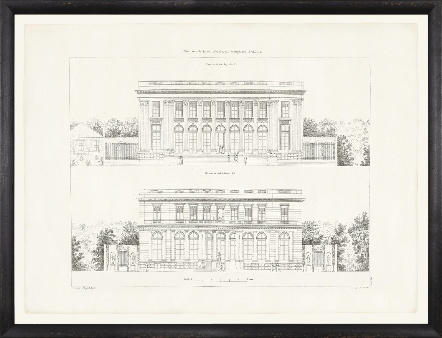 Parisienne Plan VI Circa 1745-1810 wall art featuring architectural drawings in black and white