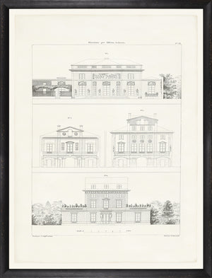 Parisienne Plan VIII Circa 1745-1810 wall art featuring architectural elevations in black and white.