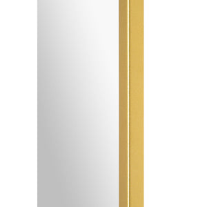 Side view of Merrimack mirror showcasing the gold frame and clear mirror.