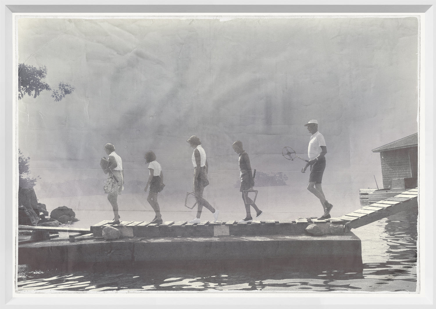 Indigo Stained – Morning Tennis — figurative fine art print shown from another angle