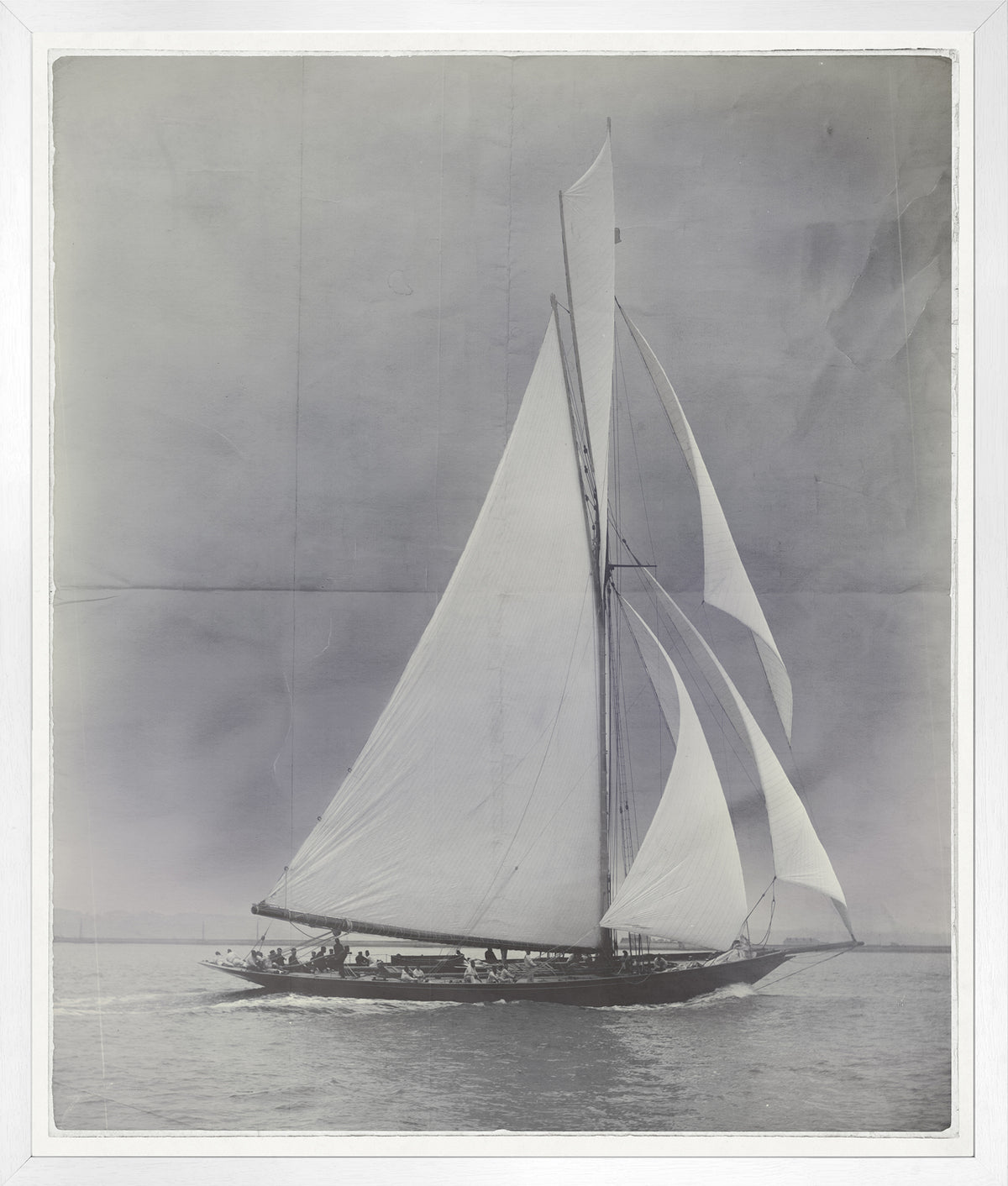 Indigo Stained – Cutter Calluna wall art featuring a vintage sailboat on water