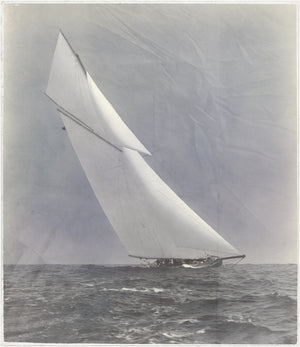 Indigo Stained – Yacht Columbia — figurative fine art print in cool tones at Laurie Yapp Home