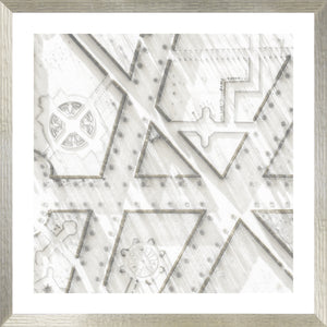 Rundale Palace I wall art featuring a detailed aerial view in gray and white tones.