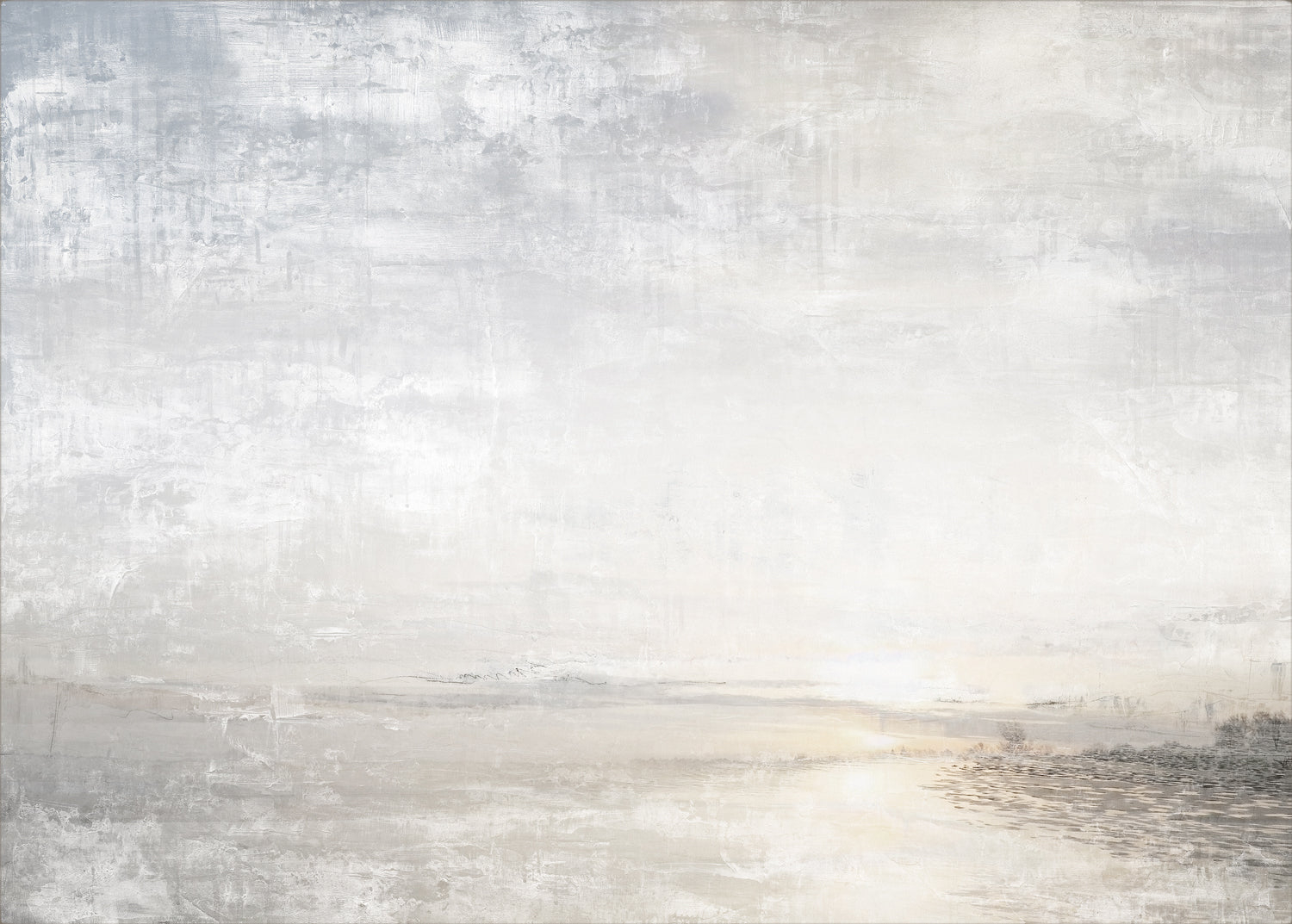 Aurora on the Lake II — nature and landscape fine art print in neutral tones at Laurie Yapp Home
