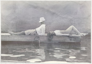 Indigo Stained – Leisure Time — figurative fine art print shown from another angle