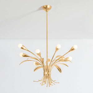 Bilston Chandelier 28" shown from the front to reveal the frame, arms, and shade detail.