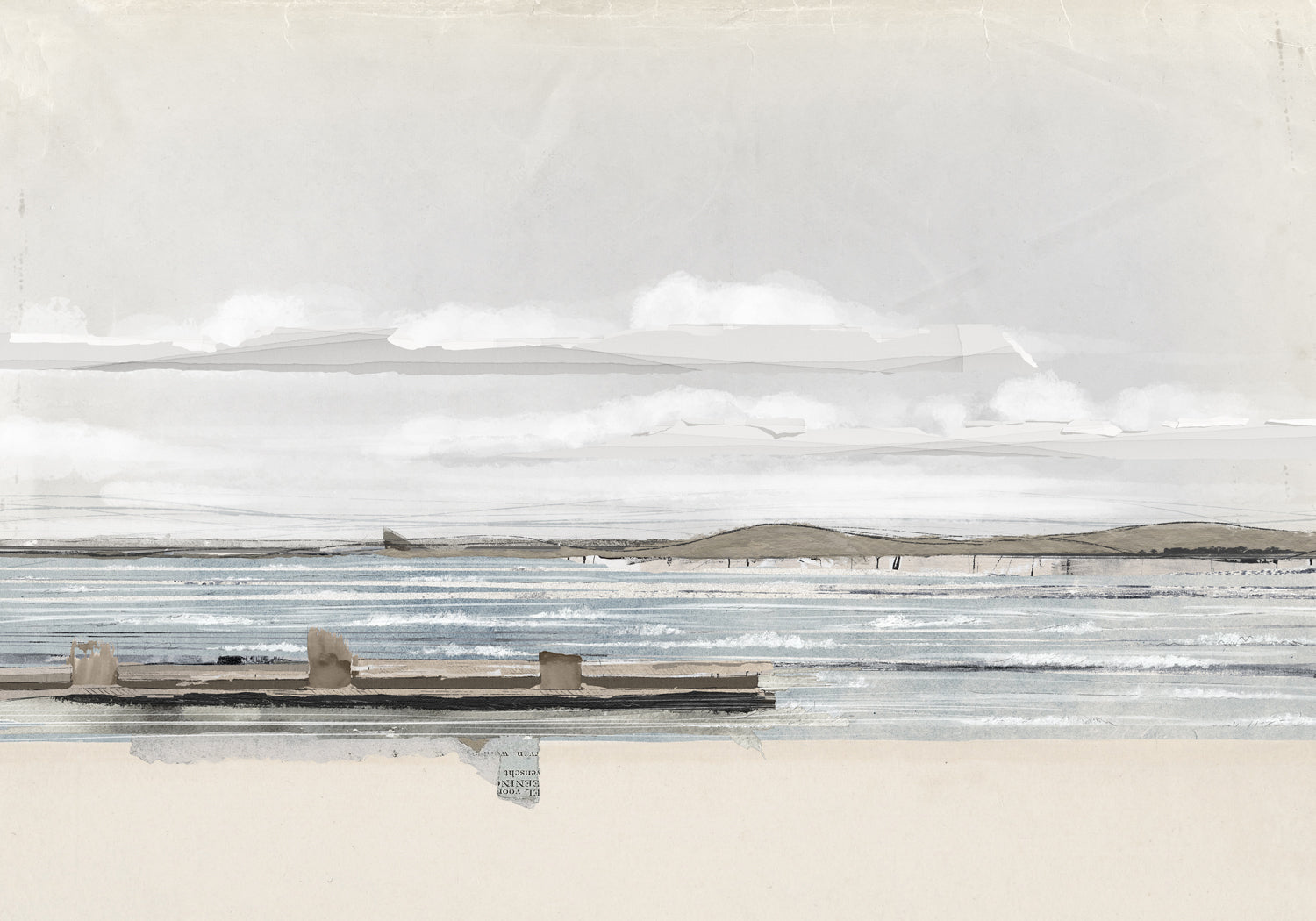 Decoupage Horizon II — nature and landscape fine art print shown from another angle