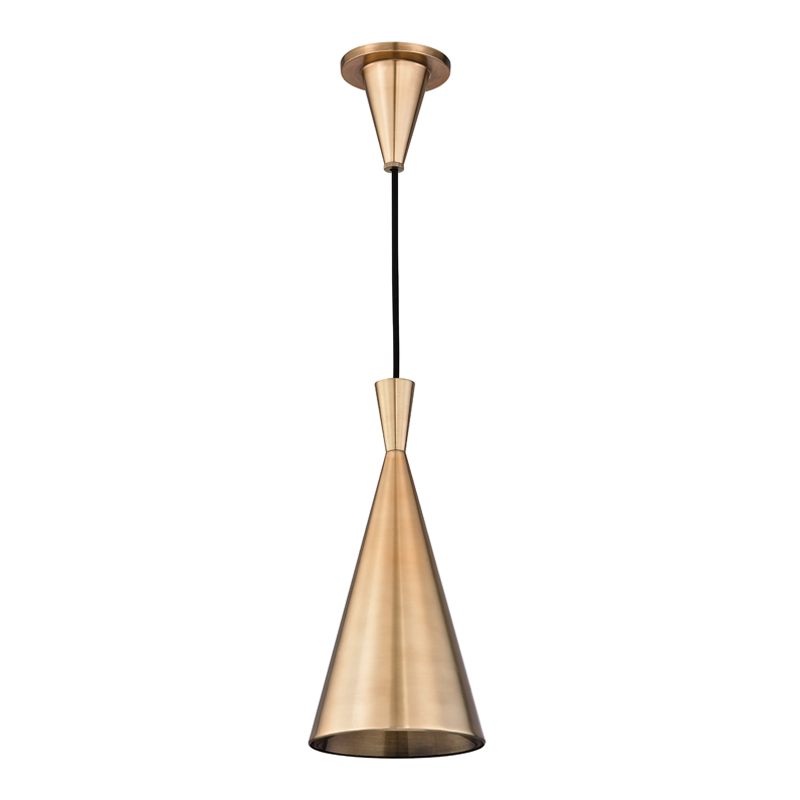 Ovid Pendant in aged brass — a Hudson Valley pendant for kitchens, entries, and dining rooms at Laurie Yapp Home.