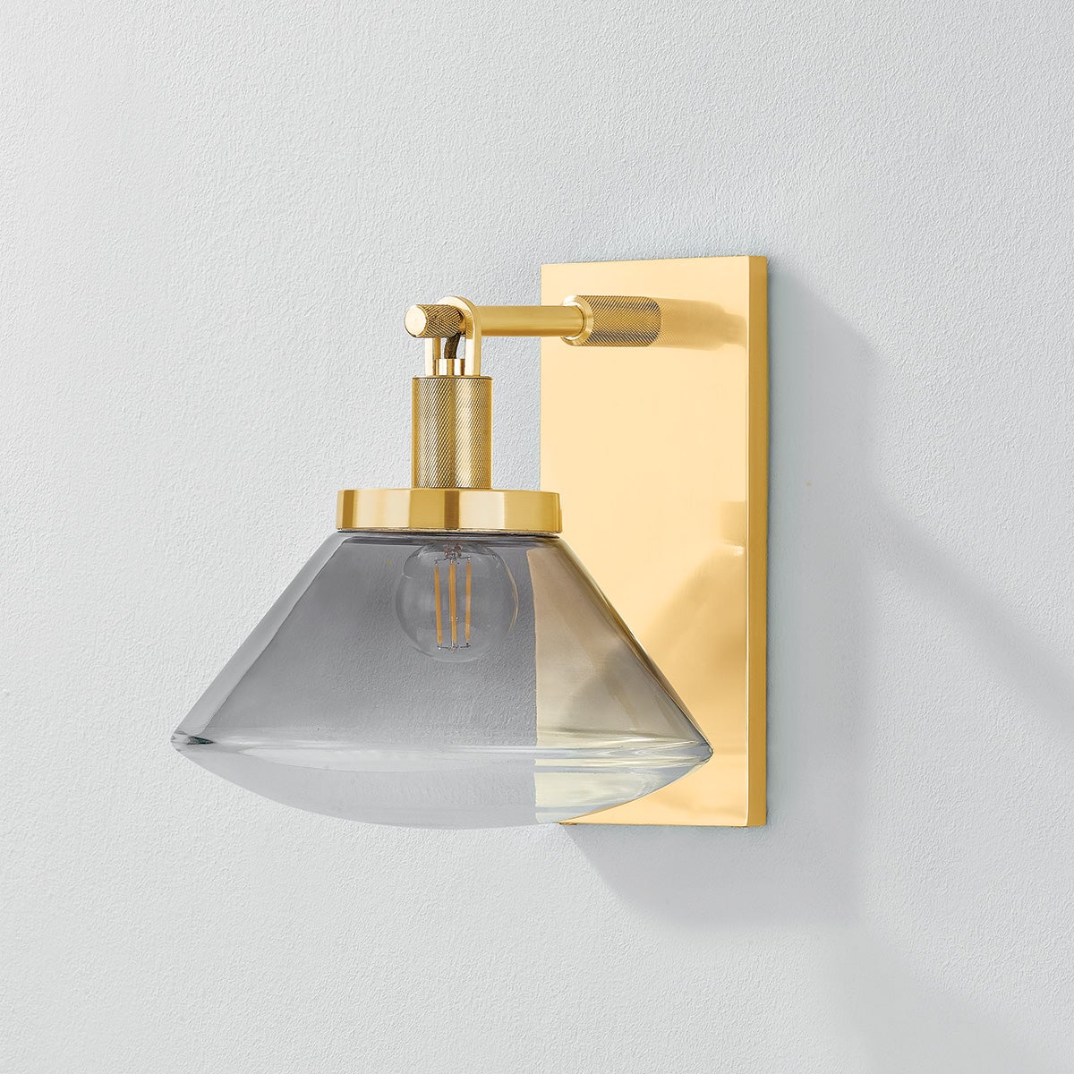 Mendon Wall Sconce in aged brass — a Hudson Valley wall sconce for bathrooms, hallways, and living rooms at Laurie Yapp Home.