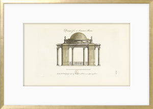 Engraving – Summer Room, 1778 by Celadon, featuring a domed structure with columns and decorative details.