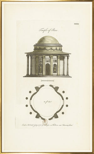 Engraving Temple Of Peace 1778 framed art print