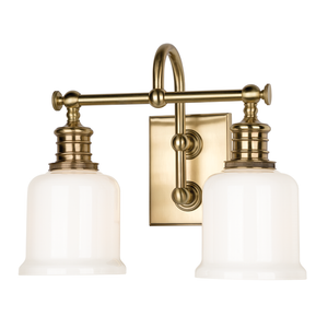 Keswick Bath And Vanity 13.5" in aged brass — a Hudson Valley bath and vanity for bathrooms and powder rooms at Laurie Yapp Home.