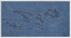 35 × 19 in – Glass Framed, Blue