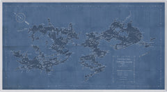 57.5 × 31.5 in – Glass Framed, Blue