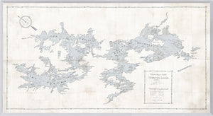 Map – Motorboat Guide of Muskoka Lakes — architecture and travel fine art print shown from another angle