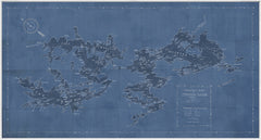 81 × 43 in – Framed Canvas, Blue