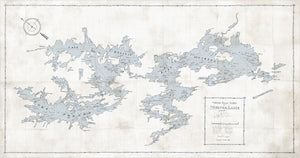 Map – Motorboat Guide of Muskoka Lakes — architecture and travel fine art print shown from another angle