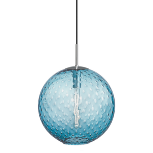 Rousseau Pendant 14.25" in polished chrome shown from the front to reveal the shade shape and metal detail.